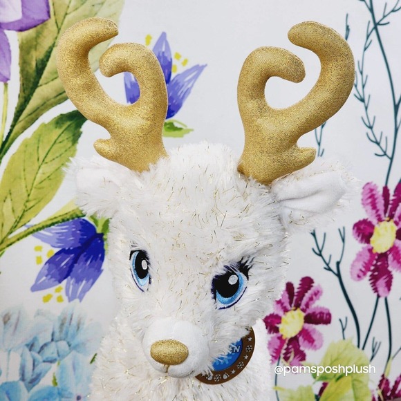 Build A Bear Gold Glisten Reindeer Merry Mission Light Up Antlers Collar 2016 - Picture 9 of 15